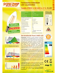 LED Pure-Z "Candle" 4W E14... 2