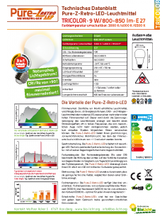 LED Pure-Z "TRICOLOR" 9W E27 2